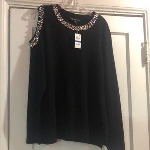 Black Sweater with Accented with Jewels
